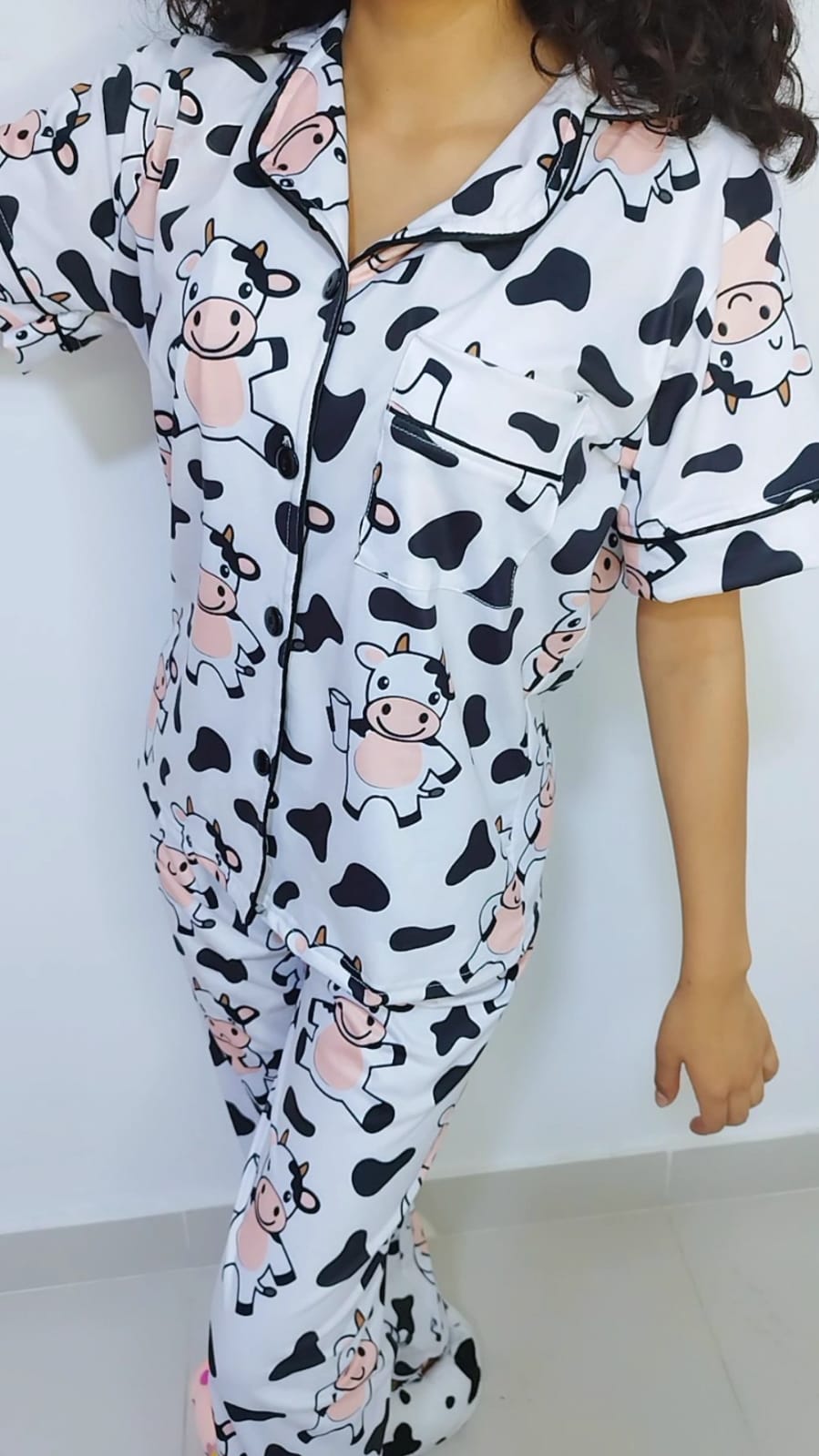 Pijama camisera vaca con pantalón