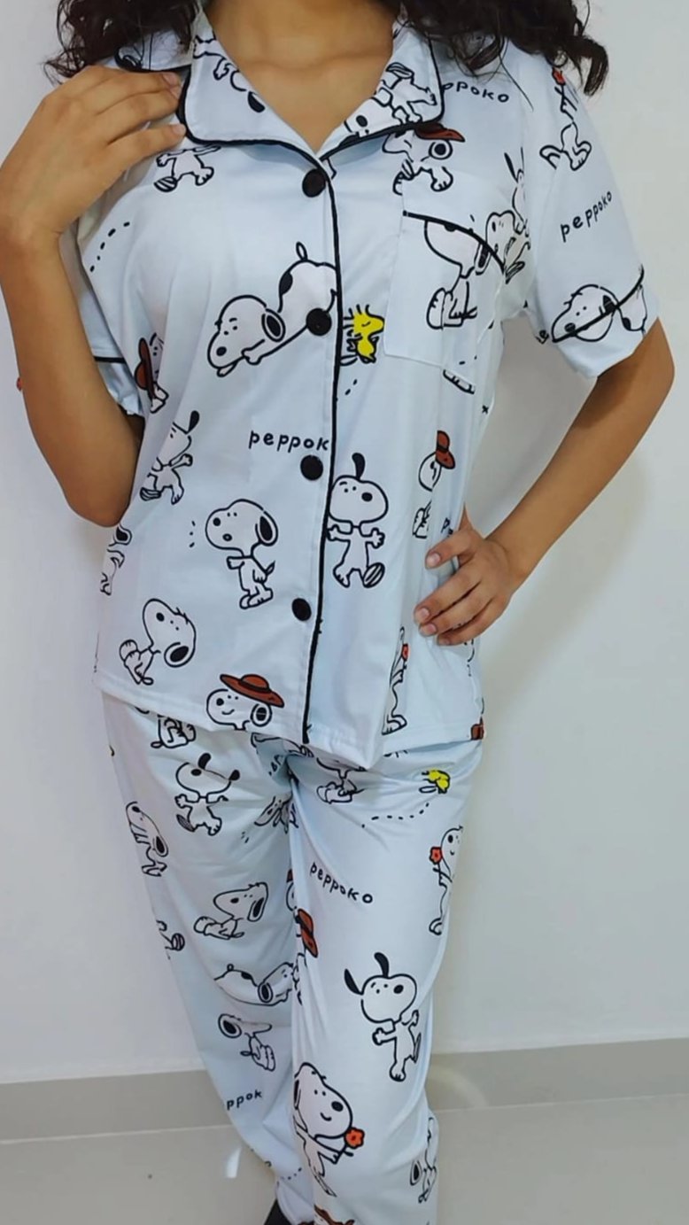 Pijama camisera Snoopy con pantalón