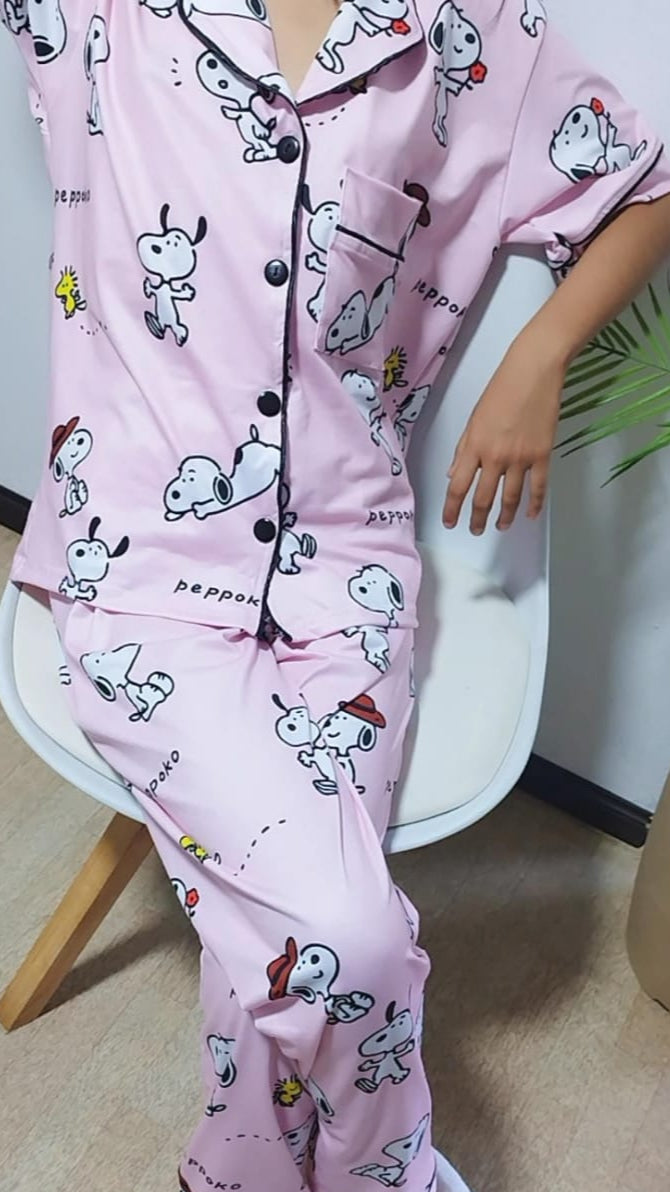 PIJAMA CAMISERA SNOOPY ROSA