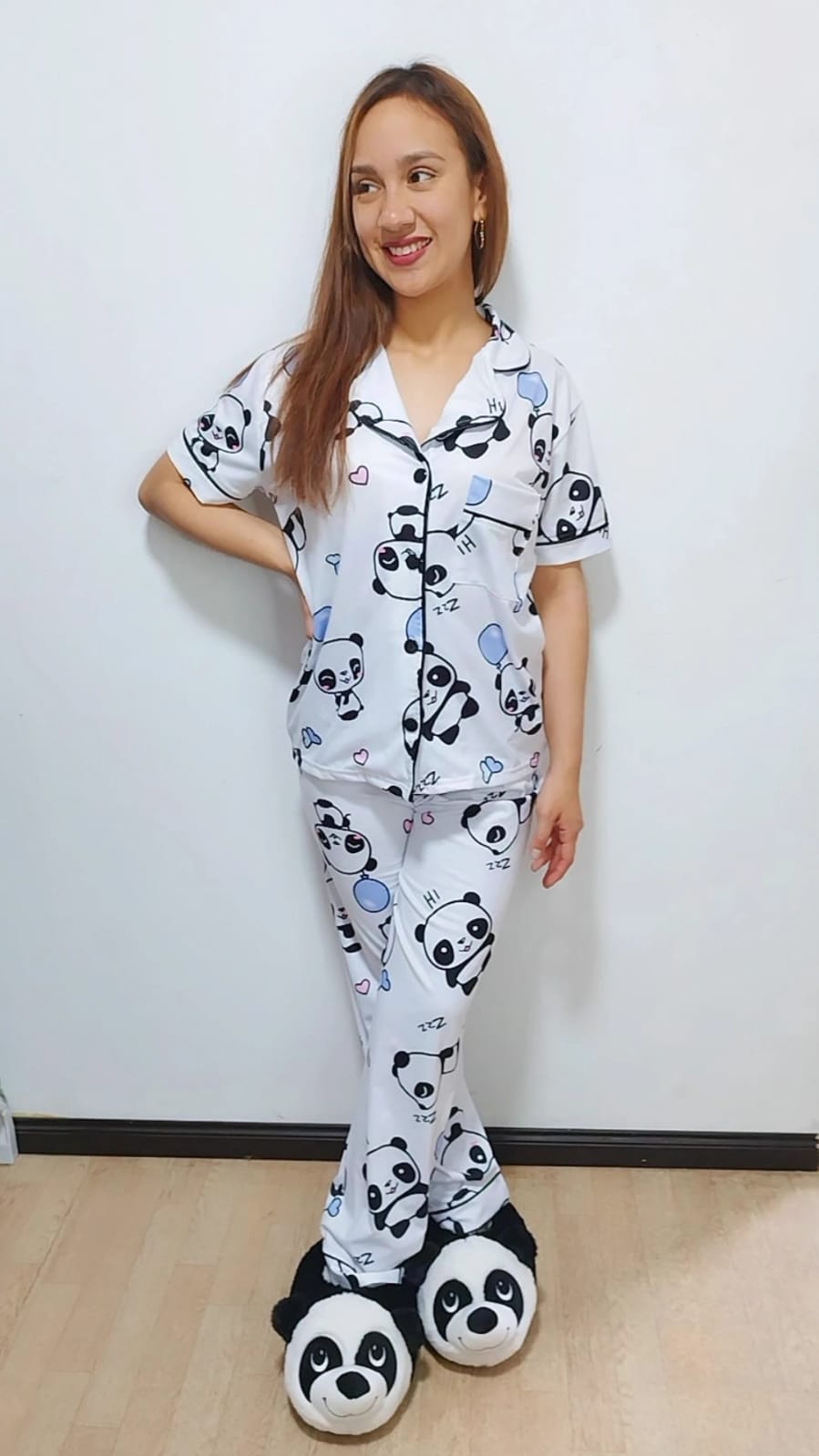 Pijama camisera panda con pantalón